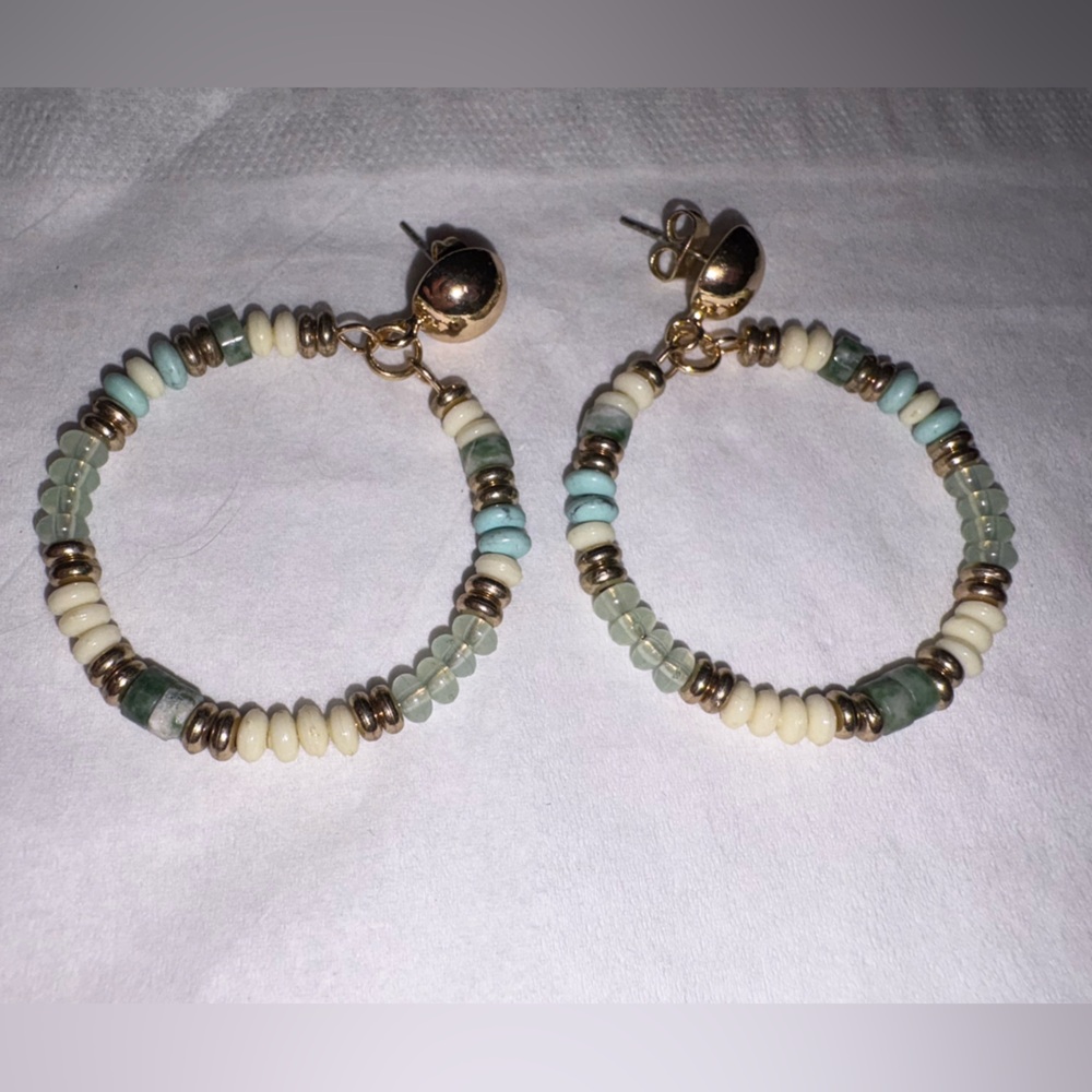 Elegant Beaded Hoop Earrings